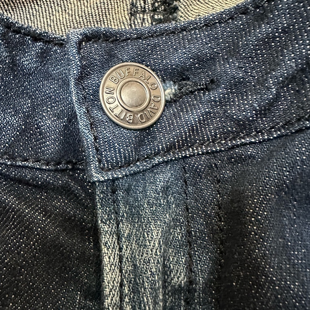 Buffalo David Bitton Jadine Low Rise Stretch Skinny Dark Wash Fading Whiskering - Picture 3 of 8